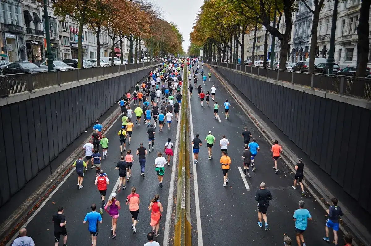 Runners at the starting line of a race