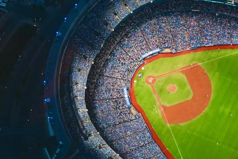 baseball game at night