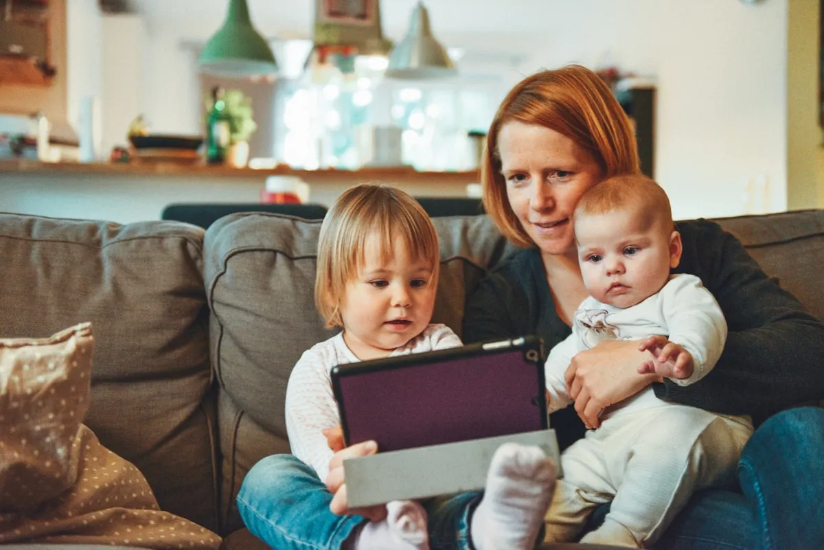 Family celebrating adoption day