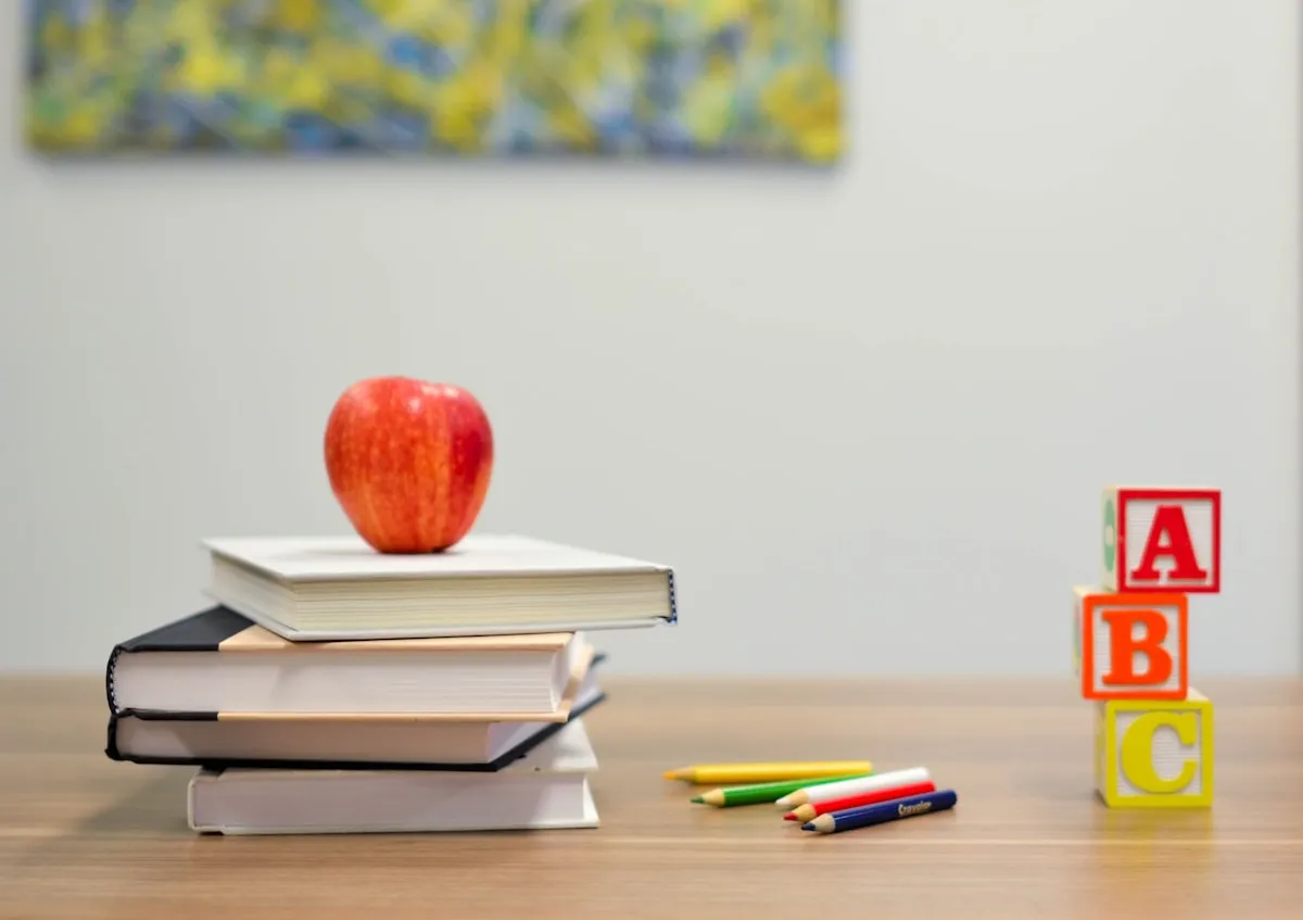 School supplies and backpack ready for the new year