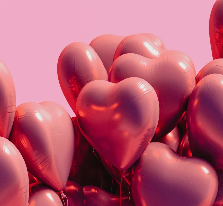 Pink photo of balloons for Valentines Day