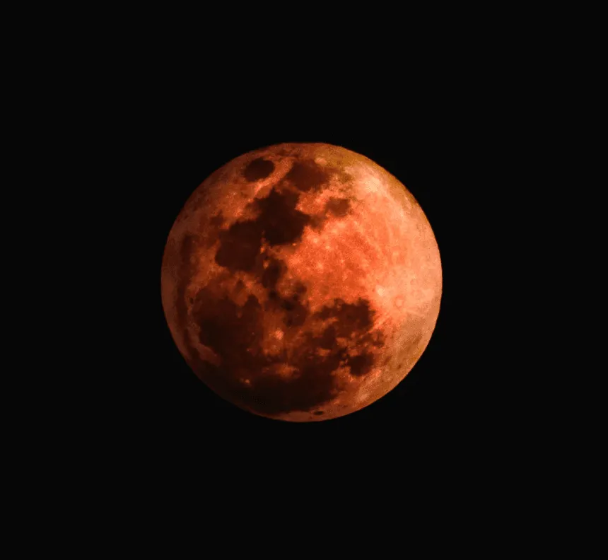 Large Supermoon in orange