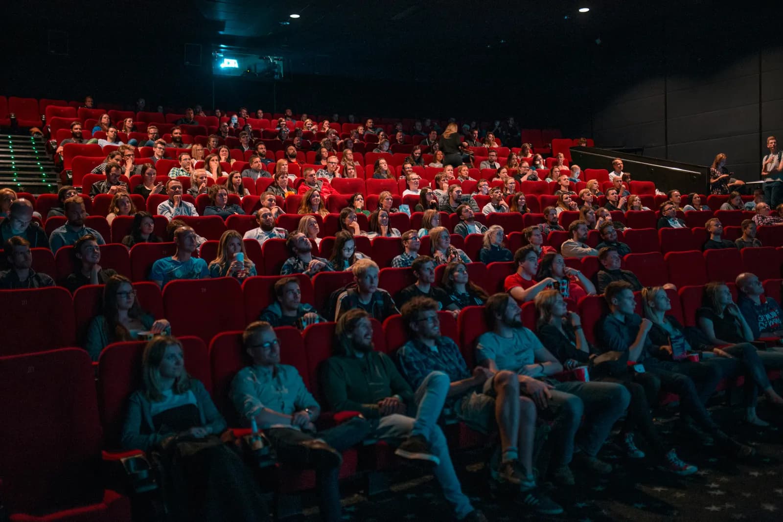 person watching movie
