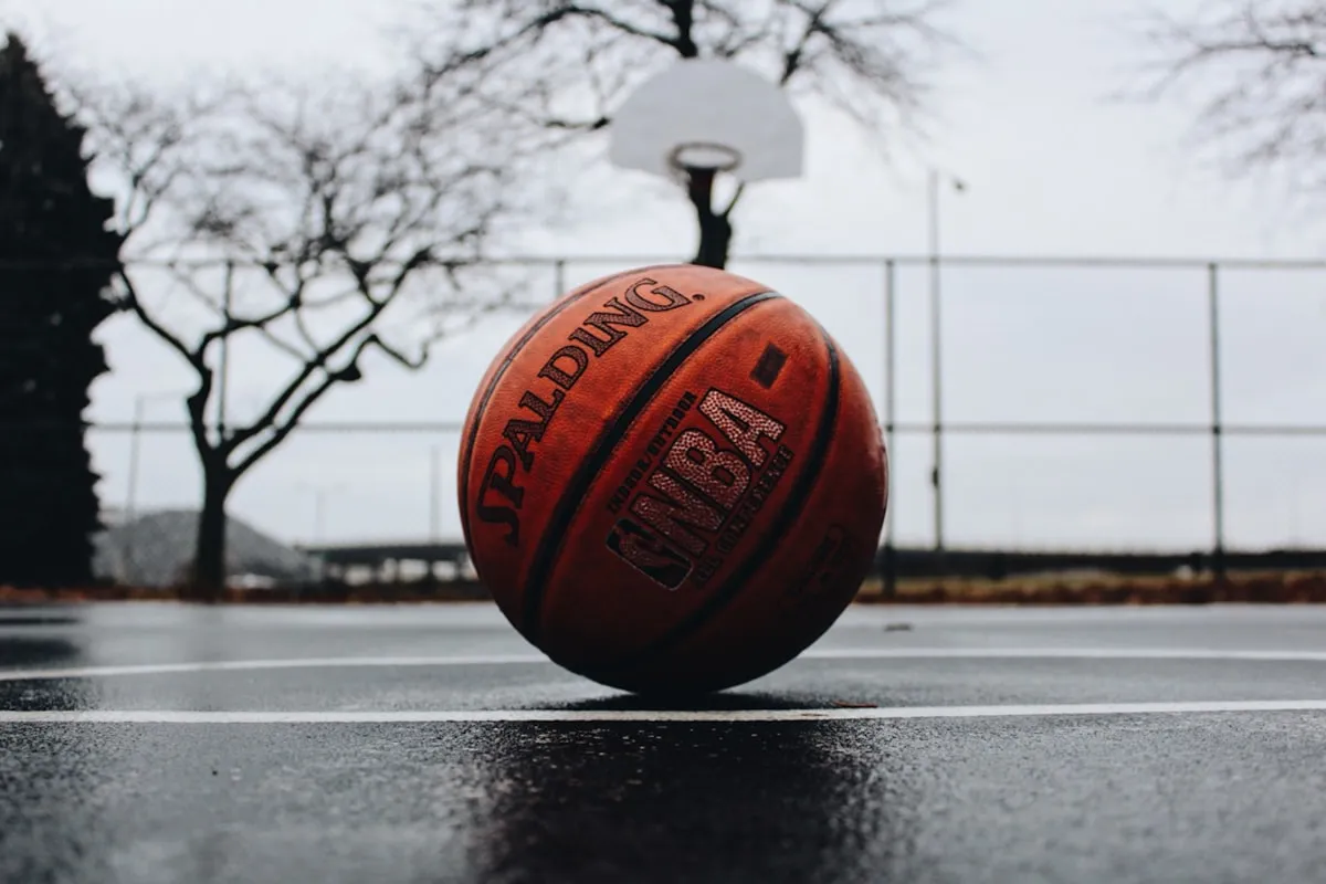 basketball game in arena